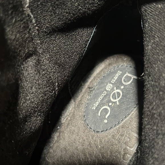 Born Pebbled Leather Mid Calf Heeled Moto Riding Boots Black chunky heel size 10 - Picture 10 of 10